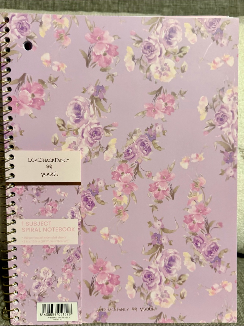 3 LoveShackFancy x Yoobi Floral Spiral Notebooks